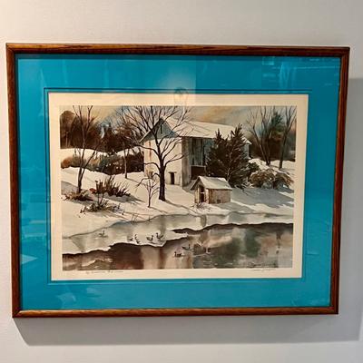 Vintage Sandra Giangiuliio By Kimberton Pond Watercolor Signed Numbered Lithograph