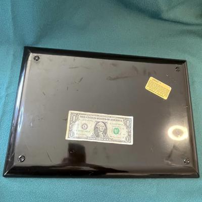 RETRO COUROC OWL TRAY INLAID WOOD AND METAL DESIGN