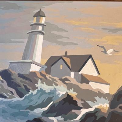 LIGHTHOUSE OIL PAINTING D.M. RADICE ARTIST SIGNED