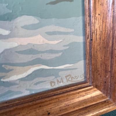 LIGHTHOUSE OIL PAINTING D.M. RADICE ARTIST SIGNED