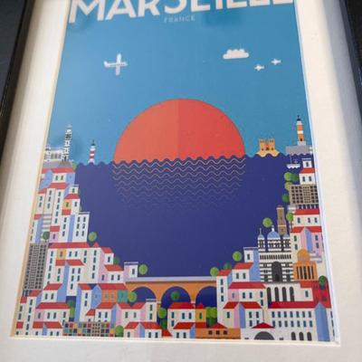 COLORFUL MARSEILLE FRANCE FRAMED PRINT