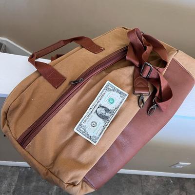 CANVAS BRIEF LAPTOP BAG by SOMETHING STRONG
