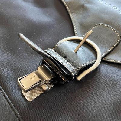 LARGE STURDY â€œBUD LITEâ€ LEATHER, SUEDE, FABRIC PURSE BAG