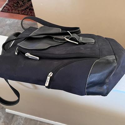 LARGE STURDY â€œBUD LITEâ€ LEATHER, SUEDE, FABRIC PURSE BAG