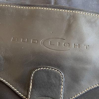 LARGE STURDY â€œBUD LITEâ€ LEATHER, SUEDE, FABRIC PURSE BAG