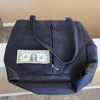 LARGE STURDY â€œBUD LITEâ€ LEATHER, SUEDE, FABRIC PURSE BAG