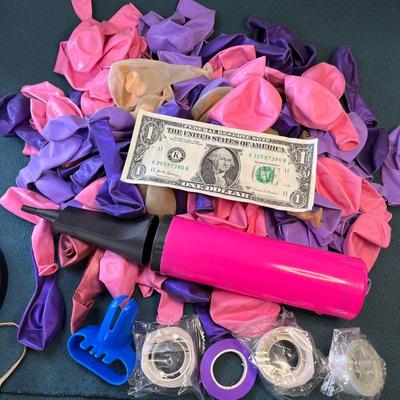 PARTY BALLOON KIT 100+ PIECES w/ HAND PUMP, TAPE, RIBBON
