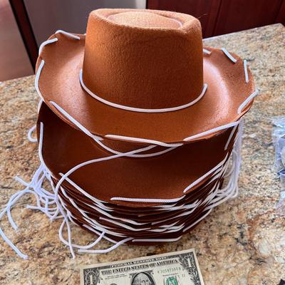 KIDS PARTY COWBOY COSTUME PIECES: HATS, GLASSES, BANDANAS