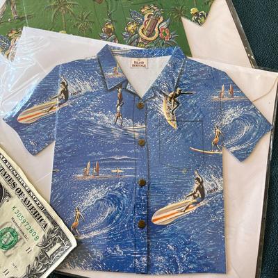 FUN HAWAIIAN SHIRT OVERSIZED NOTE CARD x 2