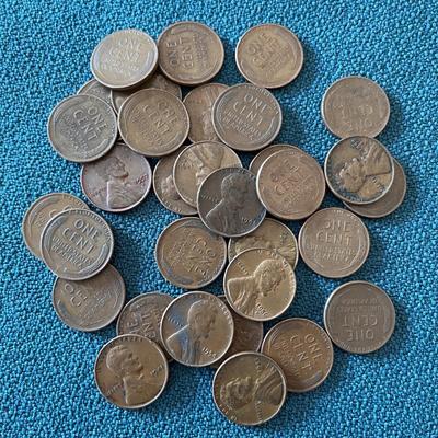 GROUP OF U.S.A. ONE CENT PENNIES WHEATBACKS 