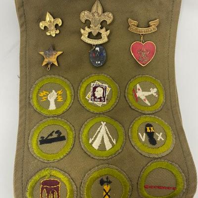 Vintage Boy Scout Sash w/merit badges