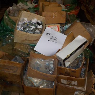 Metal 4x4 boxes, conduit couplings, hangers junction boxes. count 1500.