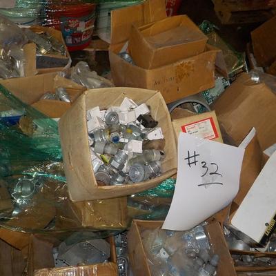 Metal 4x4 boxes, conduit couplings, hangers junction boxes. count 1500.