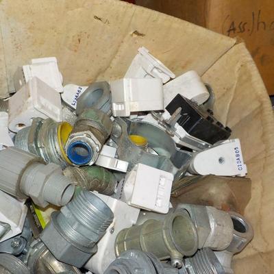 Metal 4x4 boxes, conduit couplings, hangers junction boxes. count 1500.