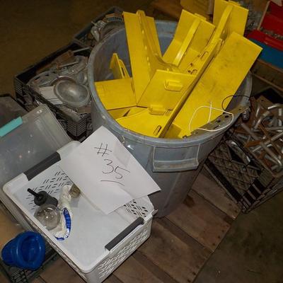 ridged yellow electrical braces, nuts and screws for heavy installation.