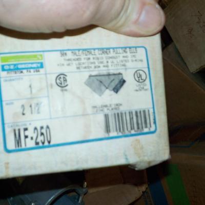 Pallet of liquid tite conduit fittings all size. count 3200.