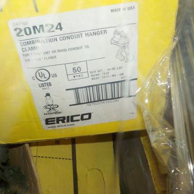 Pallet of conduit hangers, count of 4000.