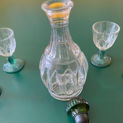 Vintage 1980 Avon Emerald Decanter Set