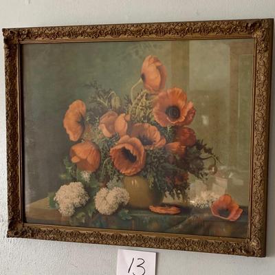 Vintage R. Atkinson Fox Poppies Print