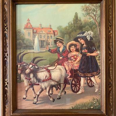 Vintage German Lithograph Childâ€™s Buggy