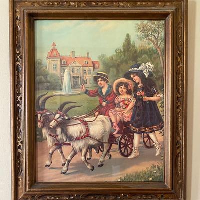 Vintage German Lithograph Childâ€™s Buggy