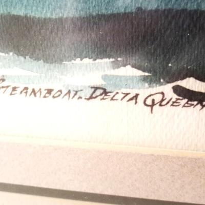 FRAMED "STEAMBOAT DELTA QUEEN" PRINT BY PAUL N. NORTON '75