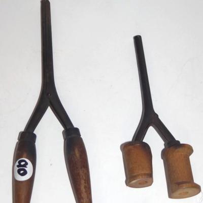 Vintage Metal Wood Handled Hair Curler