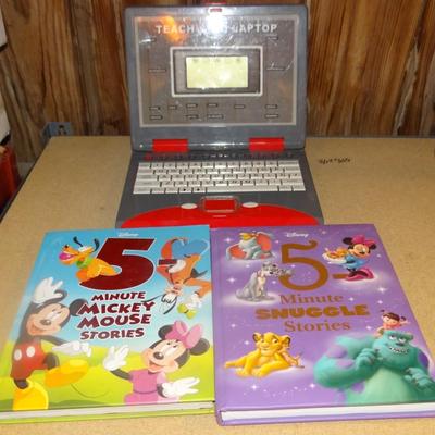 Disney Kids Books and Teach & Go Laptop