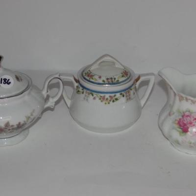 Variety Fine China Cream and Sugar