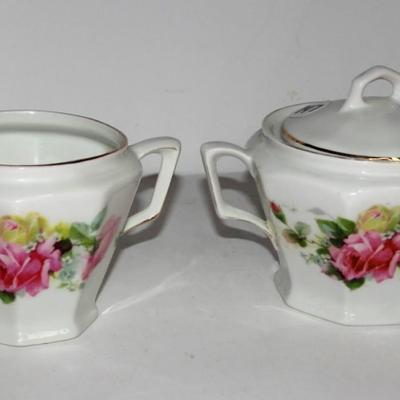 Antique Germany Cream and Sugar Rose