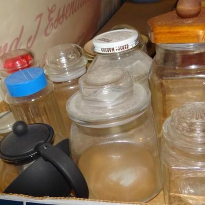 VARIETY OF GLASS CANISTERS