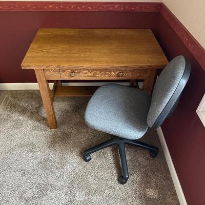 SOLID WOOD WRITING DESK AND CHAIR