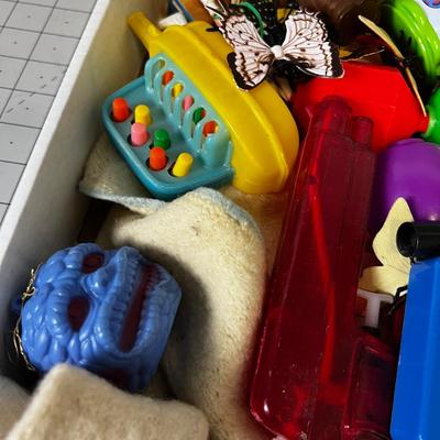 Tray of Misc. Toys; Animals, Blocks, Dinosaurs 