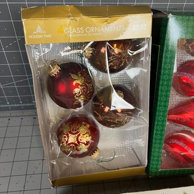 5 Boxes of Glass Ornaments