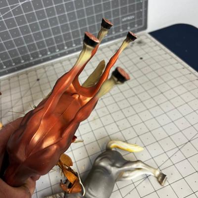 Toy Horses Plastic (3) Copper, Brown and Gray 6" Tall 