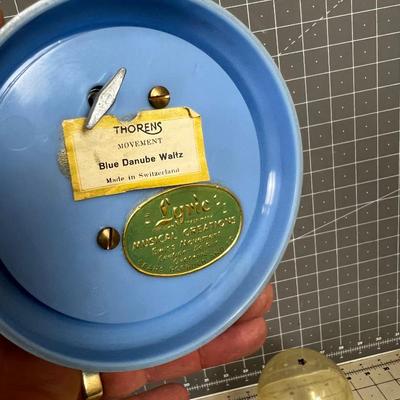 Vintage Music Box, Blue with Pink Ballerina 