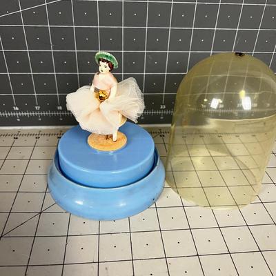 Vintage Music Box, Blue with Pink Ballerina 