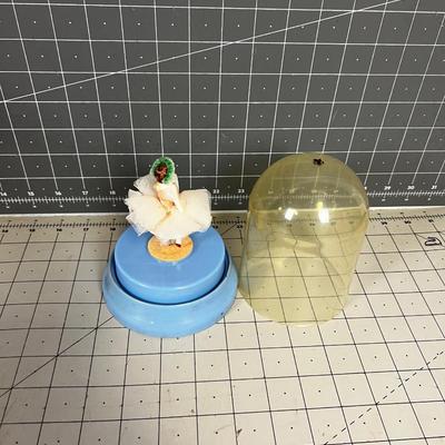 Vintage Music Box, Blue with Pink Ballerina 