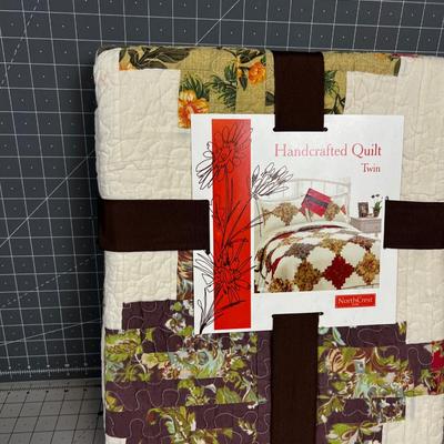 Hand Crafted Quilt Twin Size NEW 