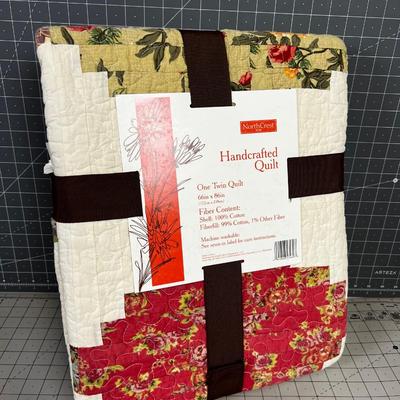 Hand Crafted Quilt Twin Size NEW 