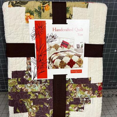 Hand Crafted Quilt Twin Size NEW 