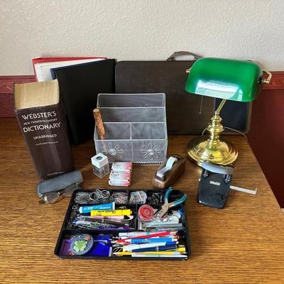 DESK LAMP, ORGANIZERS AND OFFICE SUPPLIES