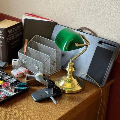 DESK LAMP, ORGANIZERS AND OFFICE SUPPLIES