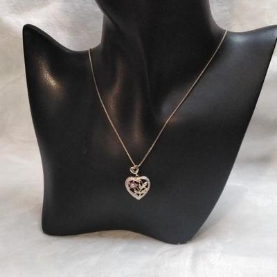 Vintage Ross SImons Ruby and Diamond 19" Gold Vermeil Necklace