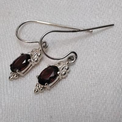 Vintage Garnet 925 Earrings