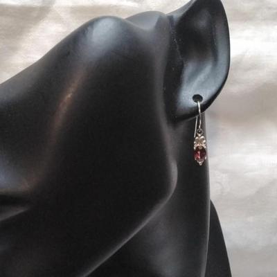 Vintage Garnet 925 Earrings
