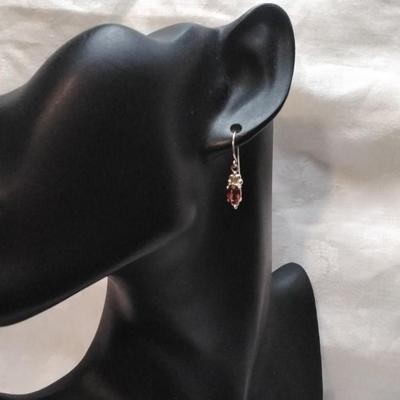 Vintage Garnet 925 Earrings