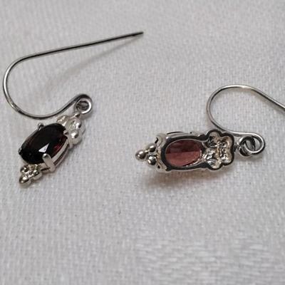 Vintage Garnet 925 Earrings