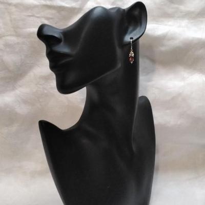 Vintage Garnet 925 Earrings