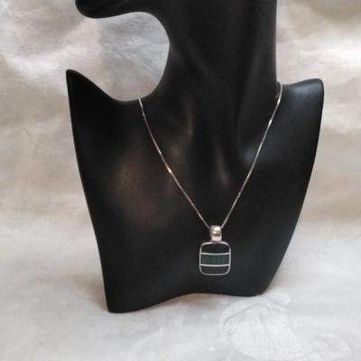 Unique Lapis Lazuli, Malachite and Onyx ATI Mexico 925 19" Necklace